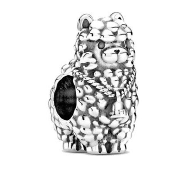 Sterling Silver Fluffy Llama Charm - Picture 1 of 3